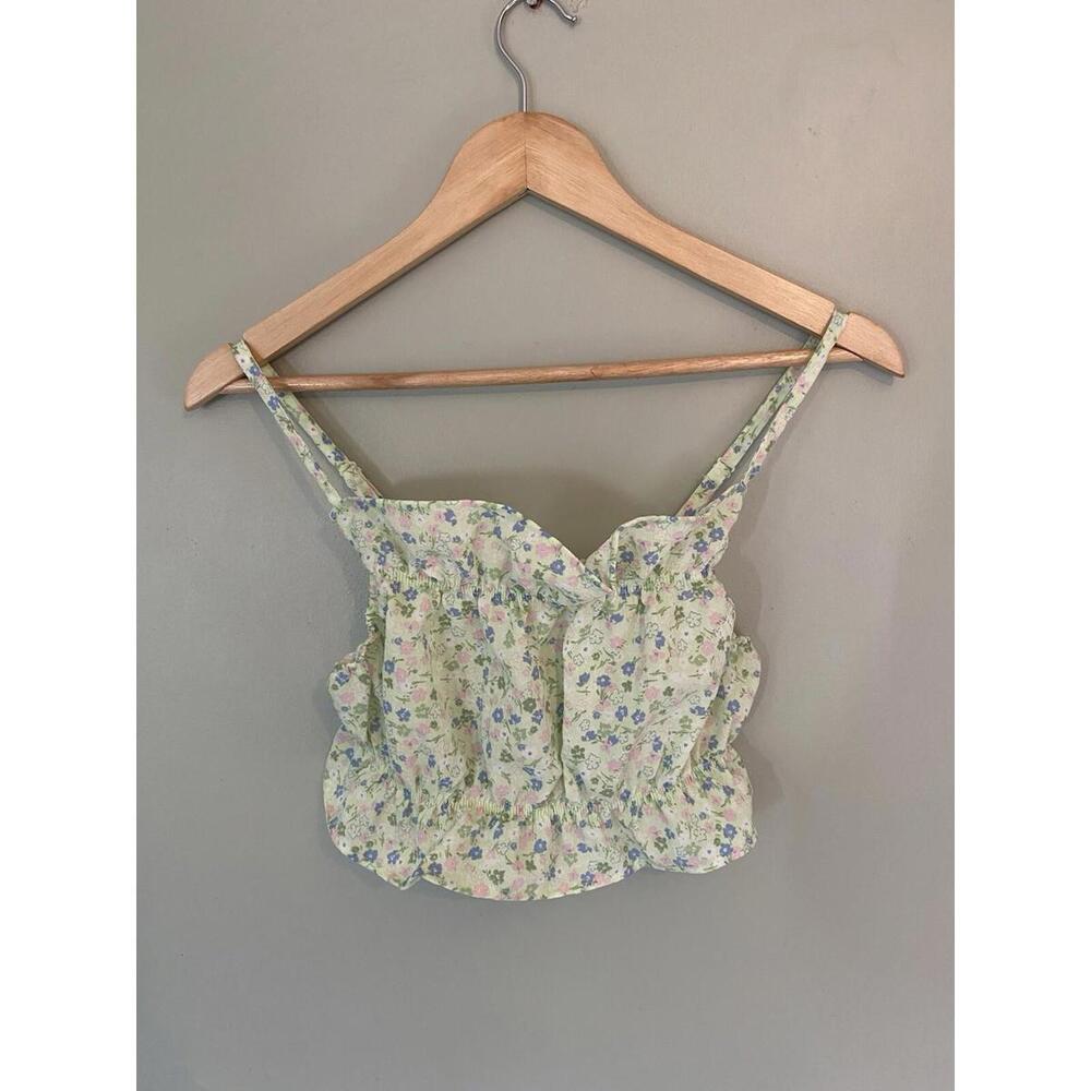 H&M Divided Floral Ditzy Daisy Bandeau Crop Top Size 6